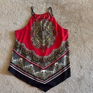 iz Byer size large Red Paisley Women's Top
